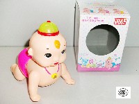 七彩灯光音乐爬行娃娃
