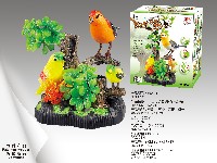 电动声控假山喜鹊+两小鸟