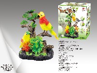 电动声控假山鹦鹉+小鸟
