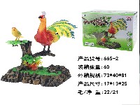 树枝方座孔雀+小鸟