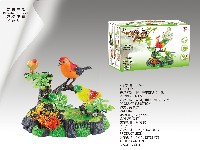 石头树枝方座双鹦鹉