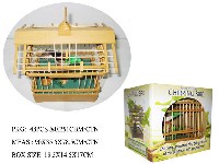 原木色屋型鸟笼