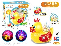 电动万向满天星炫彩旋转欢乐大黄鸭(音乐+6灯)