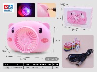 萌萌猪充电风扇(带2灯带音乐)