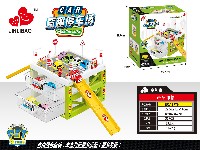 城市二层收纳盒配6只Q版合金回力车