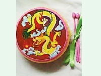 双面祥龙图案吊带大鼓