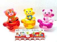 Q船卡通老虎、小熊、小猪灯光音乐不倒翁(包电)