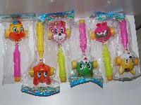 6款带哨卡通动物摇铃