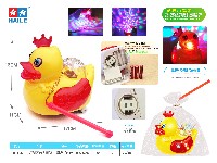 电动万向满天星3D炫彩旋转投影欢乐大黄鸭手提灯笼(音乐+6灯)